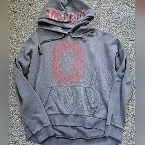 Victoria's Secret PINK Ohio State Gray Hoodie with Red Details. Oversized Small